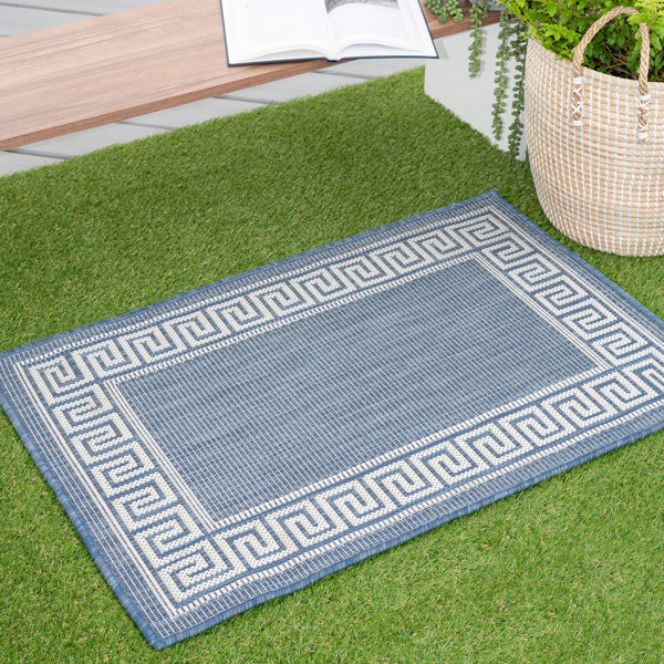 Beachcrest Home Drusilla Flatweave Blue Indoor/Outdoor Rug & Reviews Wayfair